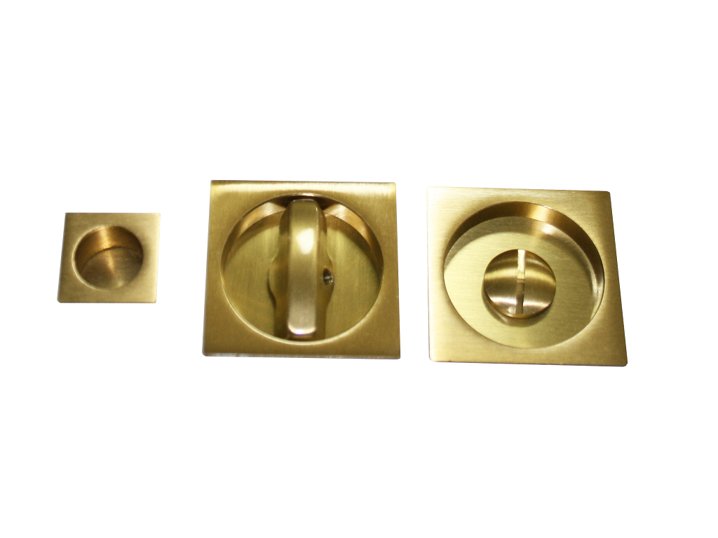 Maniglia Incasso Quadra Porta Scorrevole modello K302N01T d.53x53/48 con Nottolino+Serratura E50 varie finiture | Comit - immagine 6